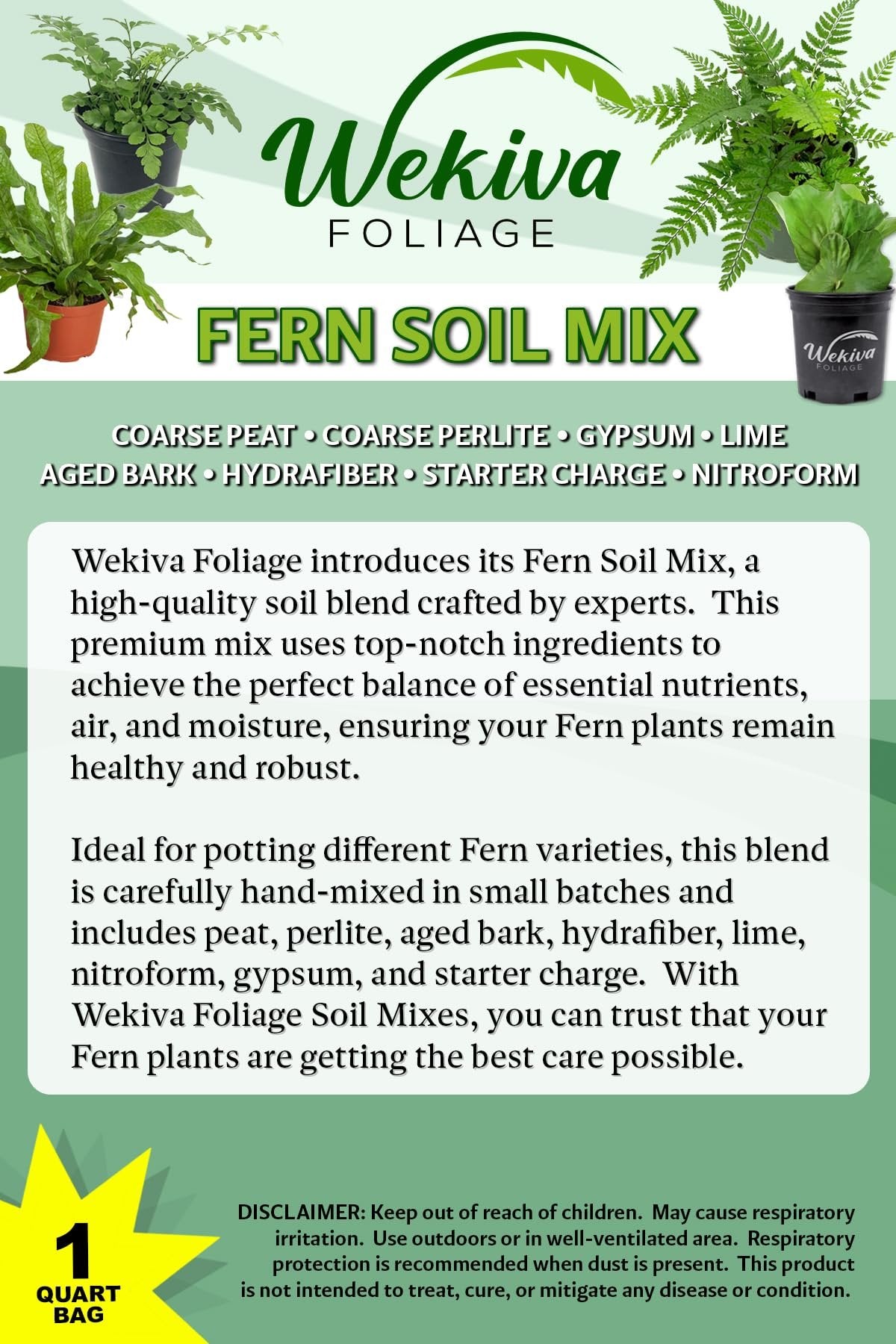 diy fern potting mix Fern Growing Soil Mix – Custom Soil Blend – Potting Mix for Fern Plants – Specially Developed by and for Professional Nursery Growers